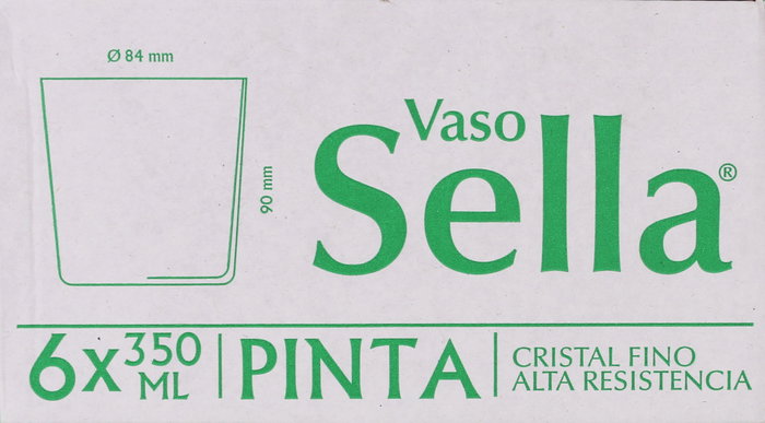 Dkristal Set 6 Vasos Pinta Sella 350 ml Cristal (8 Cajas)