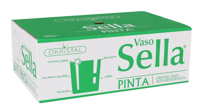 Dkristal Set 6 Vasos Pinta Sella 350 ml Cristal (8 Cajas)