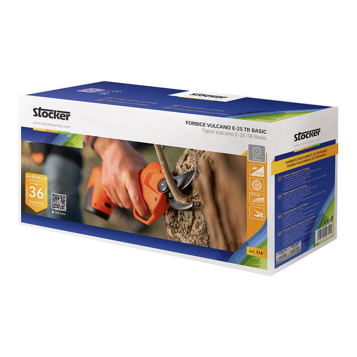 Stocker Tijera Eléctrica de Poda E-25 TR Basic ST-314 Gatillo Hiperreactivo Apertura 20/25mm Potencia 150W Stocker Tijera Eléctrica de Poda E-25 TR Basic ST-314 Gatillo Hiperreactivo Apertura 20/25mm Potencia 150W