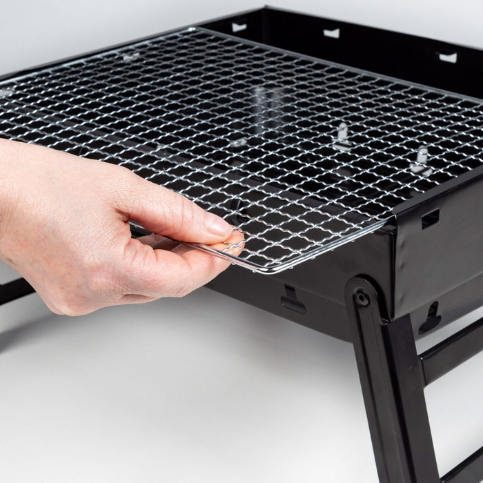 Aktive Barbacoa portátil plegable rectangular negra