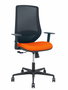 PIQUERAS Y CRESPO Silla Mardos con Mecanismo Sincro, Malla Negra y Asiento Naranja Oscuro