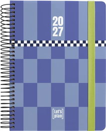 GRAFOPLAS Agenda Anual 2027 Design Espiral Tapa Extra con Goma A5 Blue Vives
