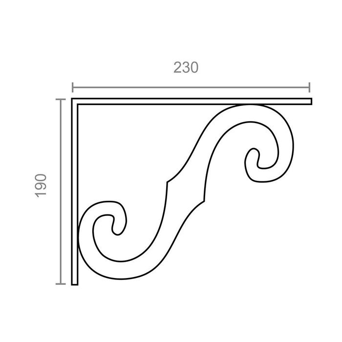 Micel Escuadra Ornamental PLM05 Negro 230 x 190 mm
