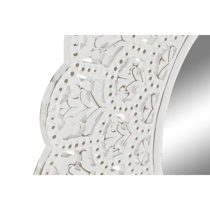 DKD Home Decor Espejo Mango MDF 89x89 Decapé Blanco