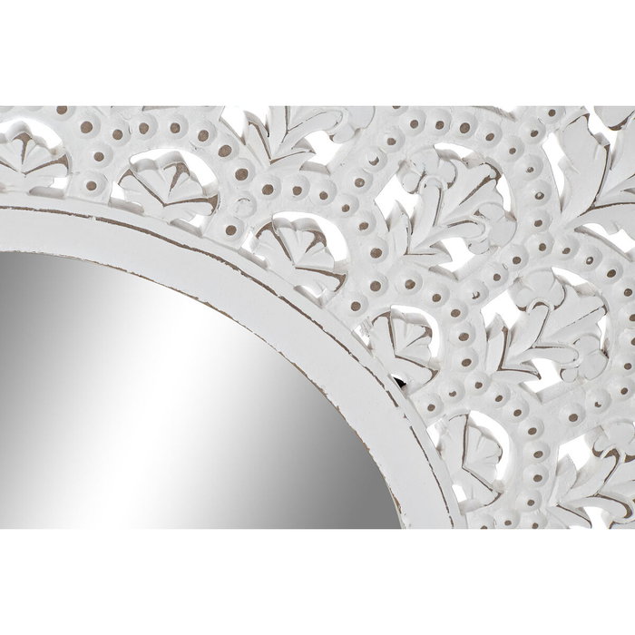 DKD Home Decor Espejo Mango MDF 89x89 Decapé Blanco