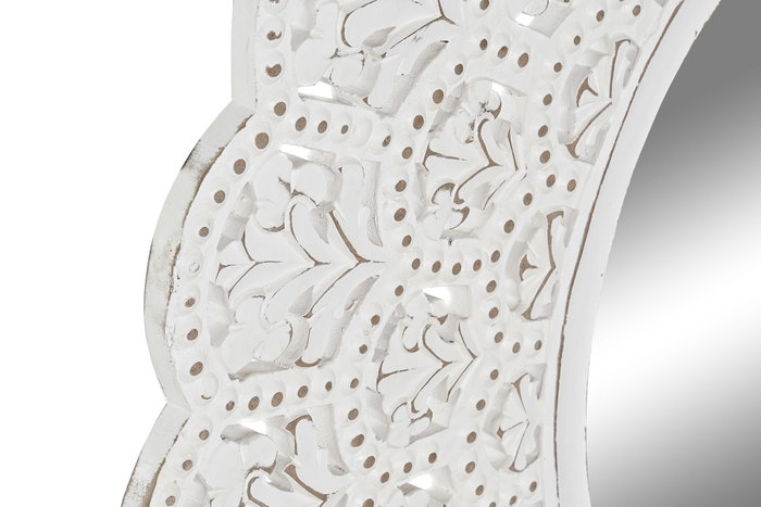 DKD Home Decor Espejo Mango MDF 89x89 Decapé Blanco