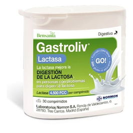 Bensania Gastroliv Lactasa 4500 30 Comp - Complemento alimenticio para la digestión de la lactosa