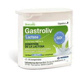 Bensania Gastroliv Lactasa 4500 30 Comp - Complemento alimenticio para la digestión de la lactosa
