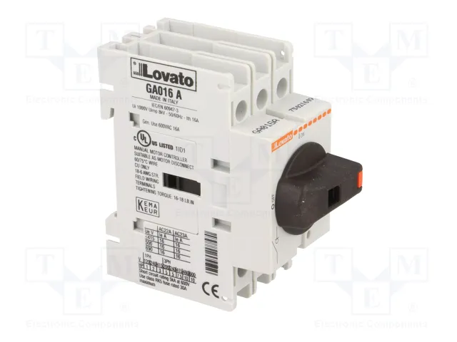 LOVATO ELECTRIC GA016A Interruptor de aislamiento 3 polos 16A