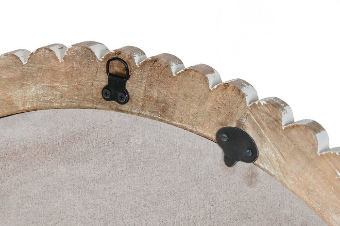 DKD Home Decor Espejo Colonial Natural Mango y Cristal 71 x 71 x 3 cm