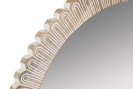 DKD Home Decor Espejo Colonial Natural Mango y Cristal 71 x 71 x 3 cm