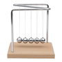 Home Deco Factory Péndulo de Newton Home Deco Factory Altura 15 cm con Base de Madera y Bolas de Metal