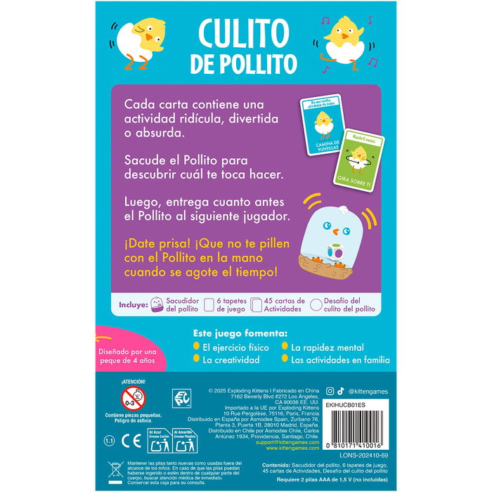 Asmodee Culito De Pollito Ekihucb01Es - Juego de cartas en español, +4 años Asmodee Culito De Pollito Ekihucb01Es - Juego de cartas en español, +4 años