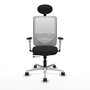PIQUERAS Y CRESPO Silla de oficina Zulema Negro/Blanco con Mecanismo Sincro/Traslack