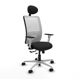 PIQUERAS Y CRESPO Silla de oficina Zulema Negro/Blanco con Mecanismo Sincro/Traslack