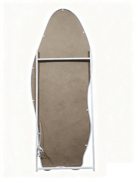 DKD Home Decor Espejo de Pared para Vestidor Moderno Blanco con Luz LED, Dimensiones: 70 x 10 x 180 cm, Marco MDF
