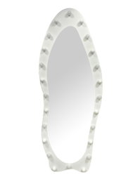 DKD Home Decor Espejo de Vestidor LED MDF 70x10x180 Blanco Rugoso