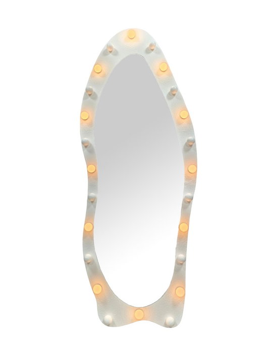 DKD Home Decor Espejo de Pared para Vestidor Moderno Blanco con Luz LED, Dimensiones: 70 x 10 x 180 cm, Marco MDF