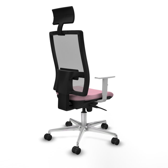 PIQUERAS Y CRESPO Silla de oficina Horna Rosa y Gris con mecanismo Sincro PIQUERAS Y CRESPO Silla de oficina Horna Rosa y Gris con mecanismo Sincro