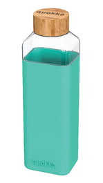 QUOKKA Botella de Cristal con Funda de Silicona Storm Teal 700ml - Reutilizable y Práctica