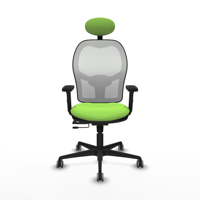 PIQUERAS Y CRESPO Silla de oficina Jorquera con mecanismo Sincro/Traslack, Pistacho y Blanco