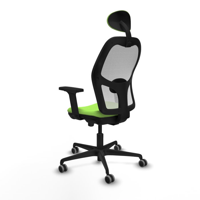 PIQUERAS Y CRESPO Silla de oficina Jorquera con mecanismo Sincro/Traslack, Pistacho y Blanco