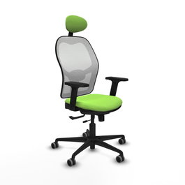 PIQUERAS Y CRESPO Silla de oficina Jorquera con mecanismo Sincro/Traslack, Pistacho y Blanco