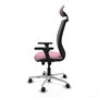 PIQUERAS Y CRESPO Silla de oficina Zulema Rosa con Malla Gris