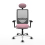 PIQUERAS Y CRESPO Silla de oficina Zulema Rosa con Malla Gris