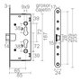 Micel Cerradura embutir antipánico cre02 para cilindro perfil europeo 65mm x 72mm, zincado, para puerta cortafuegos