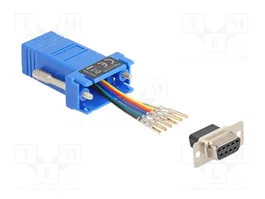 DeLOCK 67080 Adaptador D-Sub 9 Hembra a RJ12 Hembra Azul