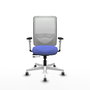 PIQUERAS Y CRESPO Silla de oficina Zulema con mecanismo Sincro/Traslack, Azul claro y Blanco