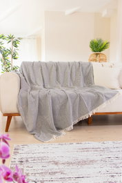 L'essentiel linge de maison Funda de Sofá Cozy - Gris Oscuro, 170 x 200 cm, Mezcla Algodón y Poliéster, 320 gr/m²