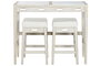 DKD Home Decor Barra Cocina Moderno Natural Blanco Mango y Mármol 40 x 96 x 112 cm Set de 3 Taburetes