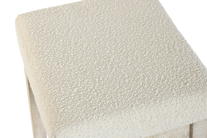 DKD Home Decor Barra Cocina Moderno Natural Blanco Mango y Mármol 40 x 96 x 112 cm Set de 3 Taburetes