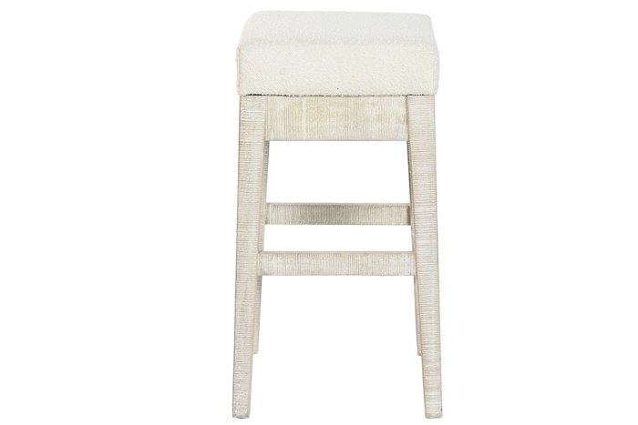 DKD Home Decor Barra Cocina Moderno Natural Blanco Mango y Mármol 40 x 96 x 112 cm Set de 3 Taburetes