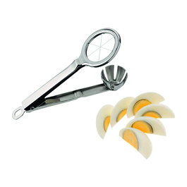 Tellier Cortahuevos Pinza, Cortador de Huevos Duros de 6 Gajos en Acero Inoxidable, Dimensiones 21x7x2.5 cm