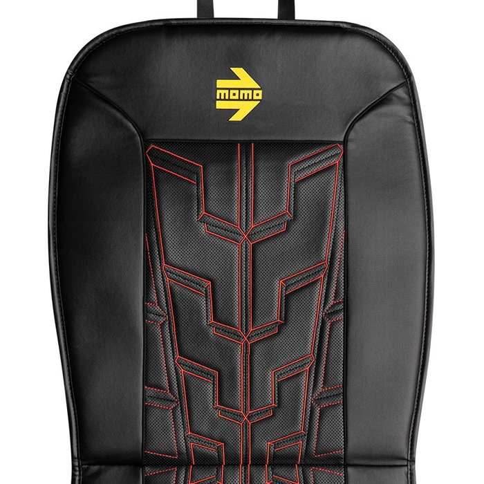 Momo Respaldo de Asiento Carrera Negro-Rojo MOMLSCU37BR con Espuma de Laminación para Mayor Comodidad Universal