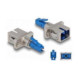 DeLOCK Acoplador Híbrido de Fibra Óptica LWL, Conector LC Simplex a SC Simplex, Color Azul, Metal y Plástico, 22x45x9.3 mm