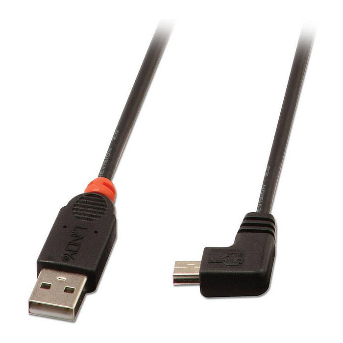 Lindy Cable USB 2.0 de 2 m, Tipo A a Mini-B, Ángulo de 90° Lindy Cable USB 2.0 de 2 m, Tipo A a Mini-B, Ángulo de 90°