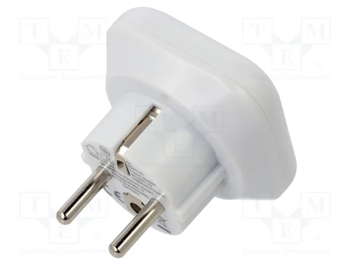 GOOBAY Adaptador de viaje blanco con toma de tierra