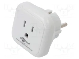 GOOBAY Adaptador de viaje blanco con toma de tierra