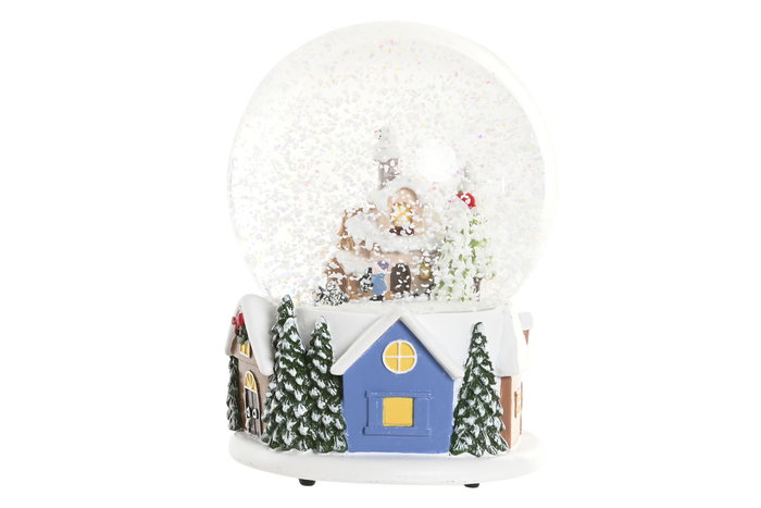 DKD Home Decor Bola de Nieve Musical de Resina Multicolor