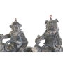 DKD Home Decor Figura de Resina Motero Surtido de 2 Unidades Gris Oscuro