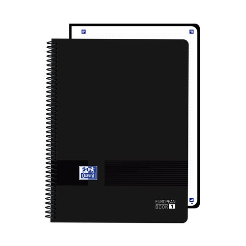 Oxford Europeanbook 1 Live&Go Cuaderno Espiral Tapa Plástico Negro DIN A4+