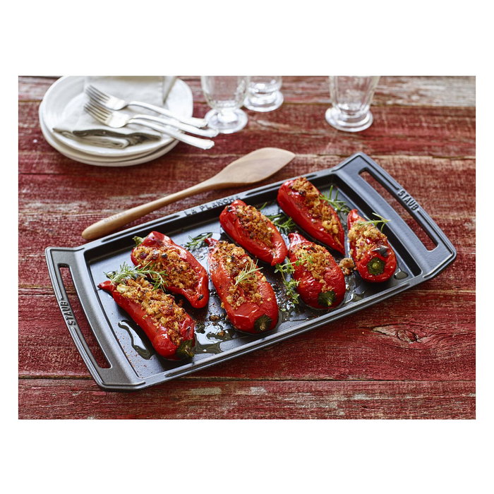 Staub Plancha de Hierro Fundido de 38 cm, Apta para Inducción, Negra