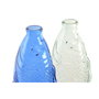 DKD Home Decor Jarrón Hangzhou design 26a Mediterráneo Azul Turquesa Cristal 7 x 26.3 x 10 cm (2 Unidades)