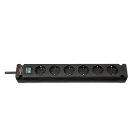 Brennenstuhl Regleta Enchufes Múltiple 6 Tomas con Cable 3 m Negro