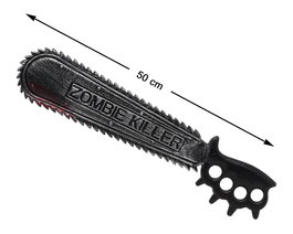 Arma Manual Sierra Negra 50 cm Zombie Killer Para Disfraz Accesorio Halloween Terror Roleplay