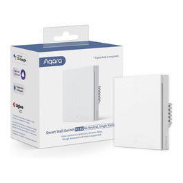 Aqara WS-EUK01 - Interruptor Inteligente de Pared H1 para Apple HomeKit, Sin Neutro, 1 Botón, ZigBee, Blanco
